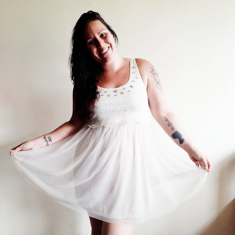 AEO floral bead crochet lace scallop tulle dress